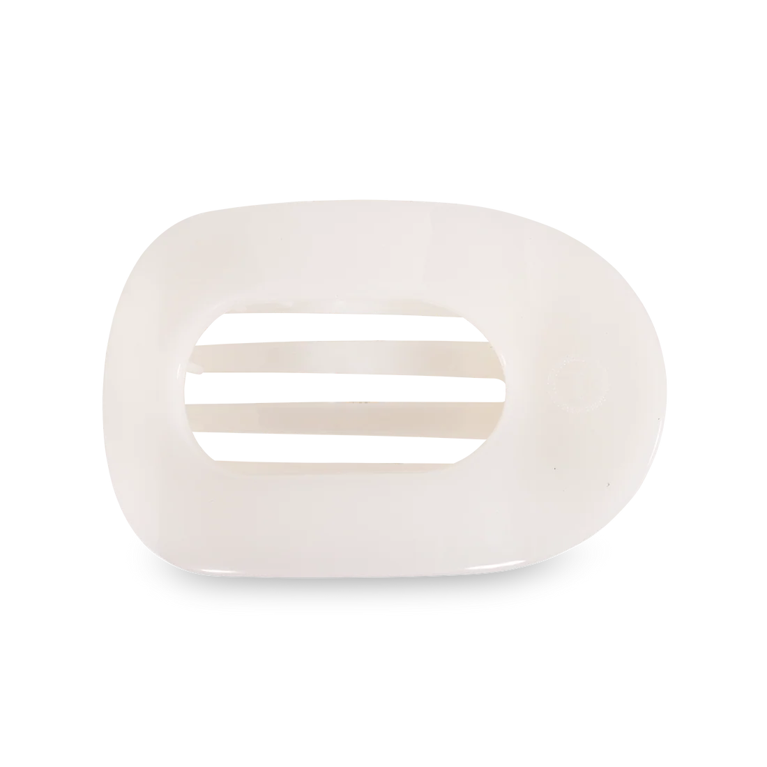 Teleties Coconut White Flat Round Hair Clip