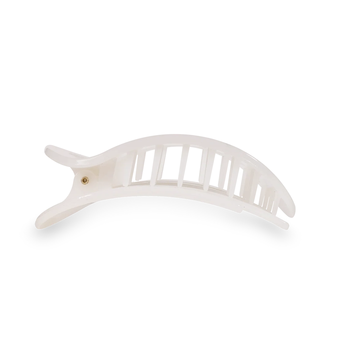 Teleties Coconut White Flat Round Hair Clip