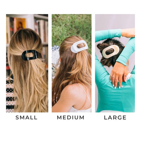 Teleties Jet Black Flat Round Hair Clip