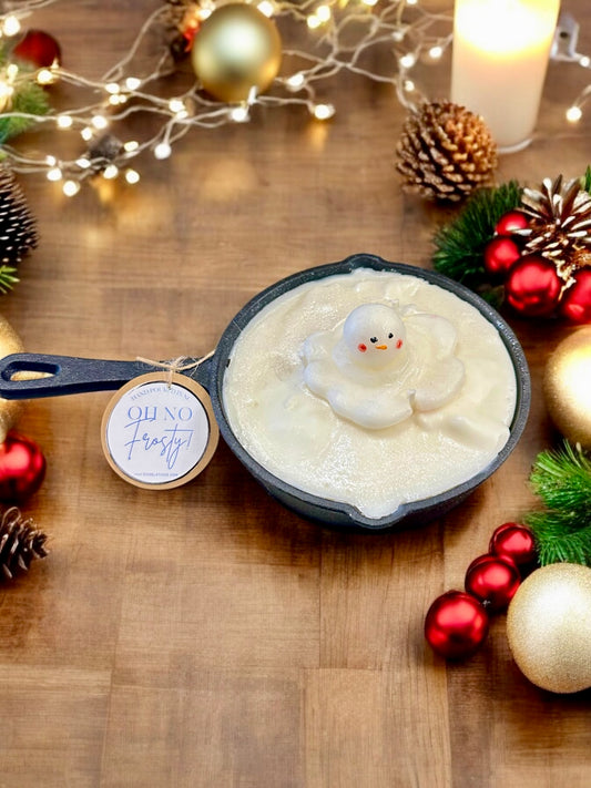 Melting Snowman Skillet Candle