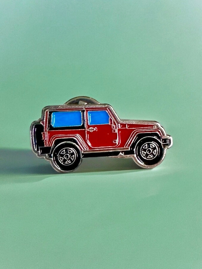 Red Jeep Enamel Pin