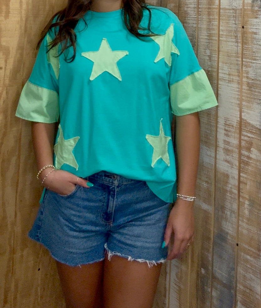 aqua shirt