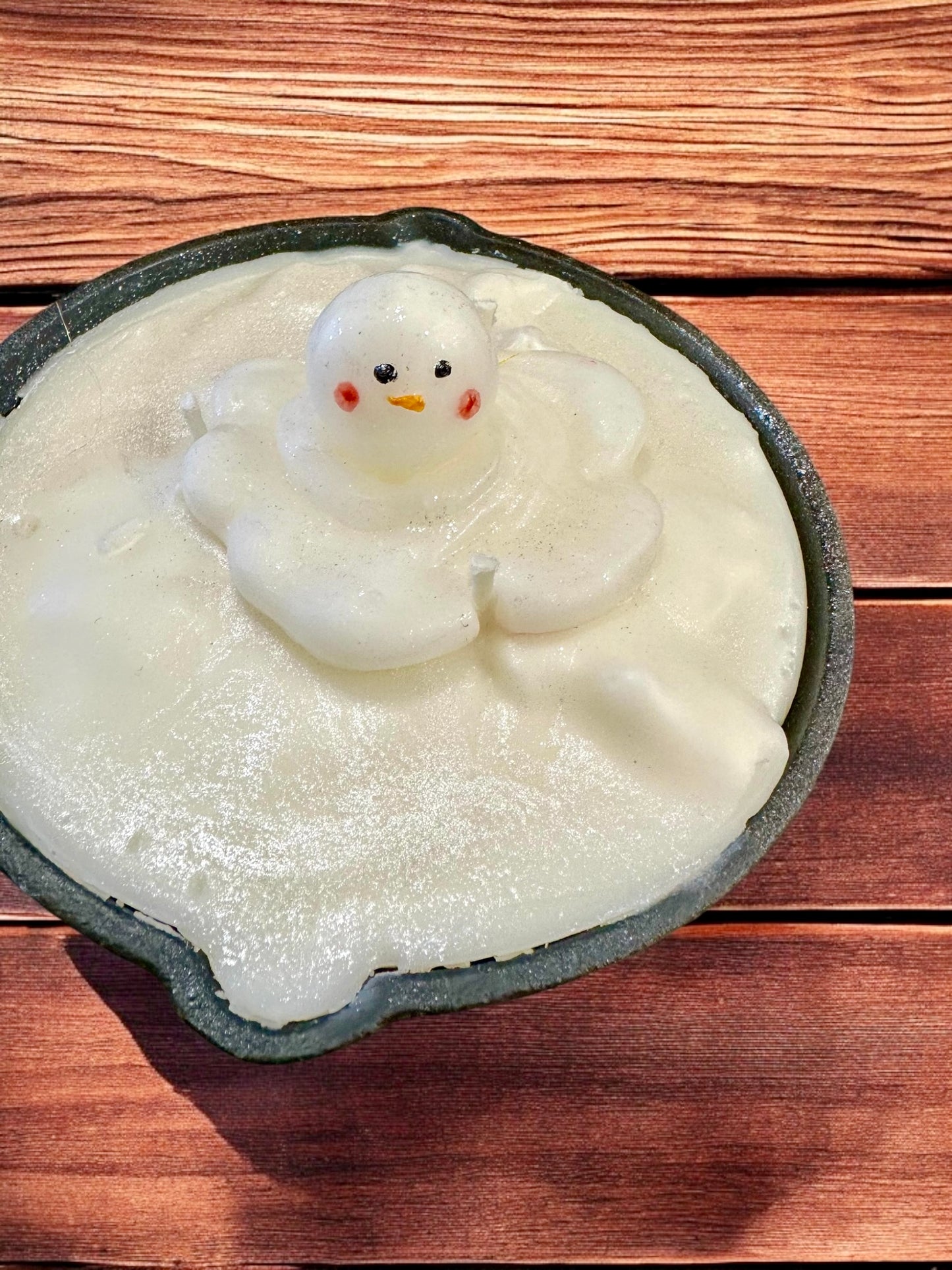 Melting Snowman Skillet Candle