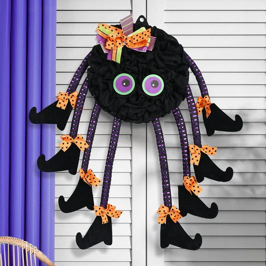Halloween Spider Wreath Door Hanging Decor