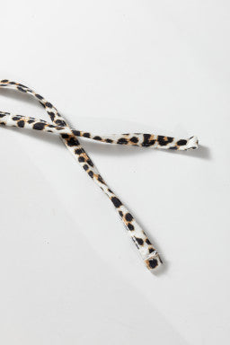 Cream & Leopard Contrast Drawstring Hoodie