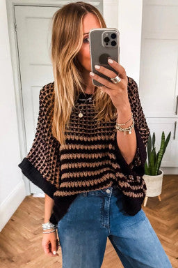 Black Striped Slouchy Sweater