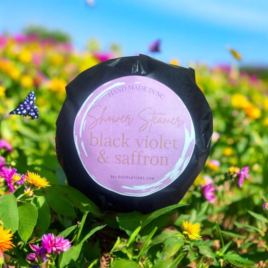 Black Violet & Saffron Shower Steamer (3oz)