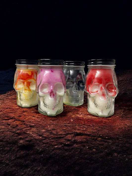 Marbled Skull Candles