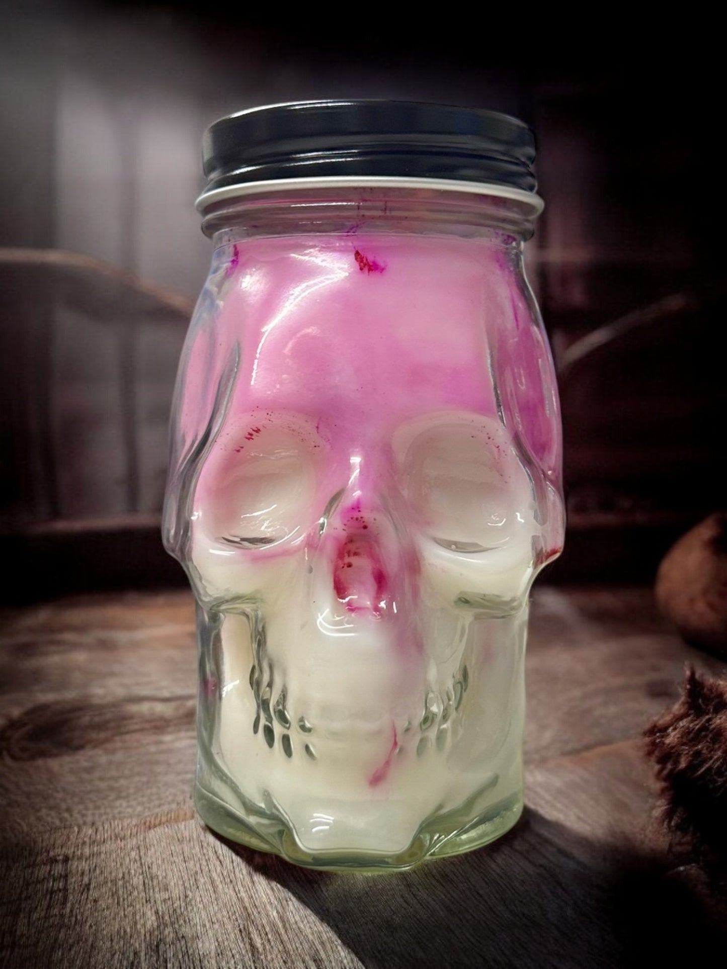 Marbled Skull Candles