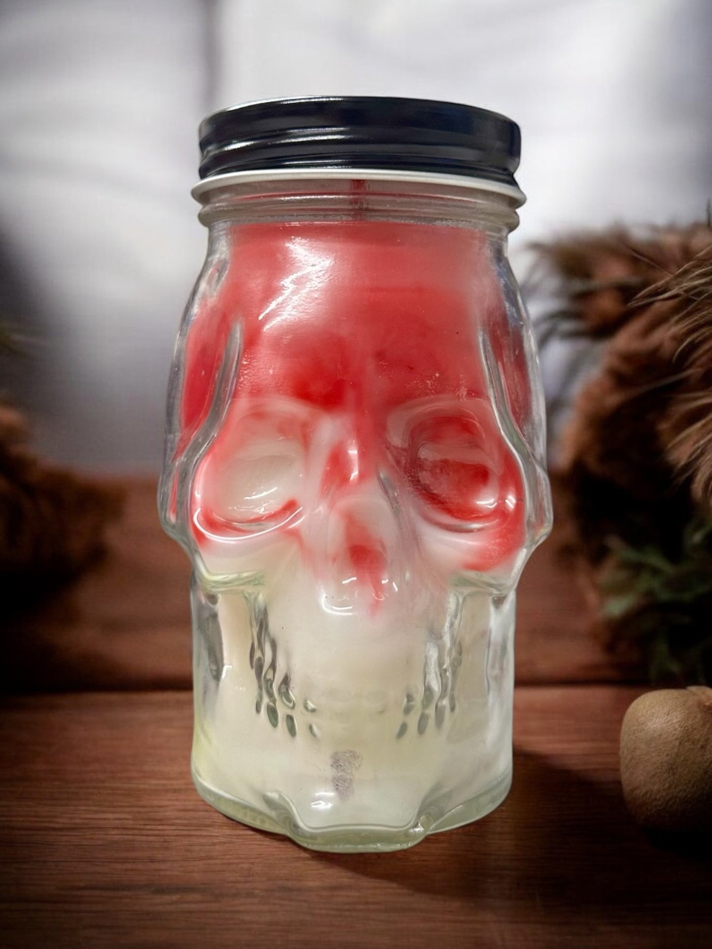 Marbled Skull Candles