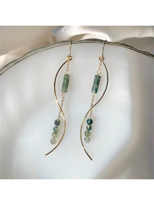 Curved Beaded Earrings