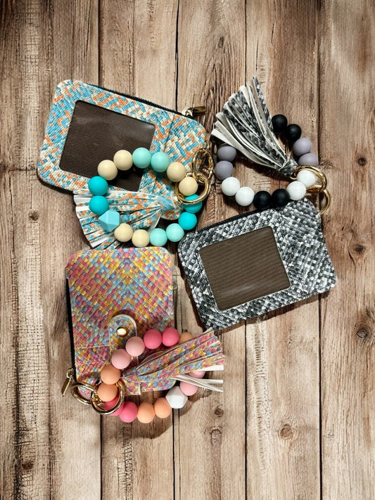 Leather Tassel Wallet with Keychain