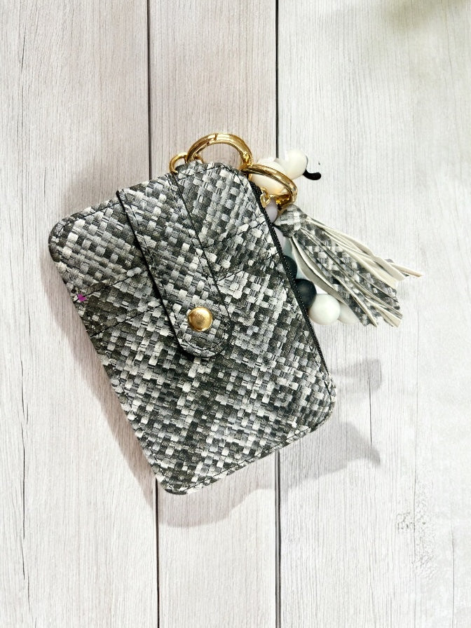 Leather Tassel Wallet with Keychain