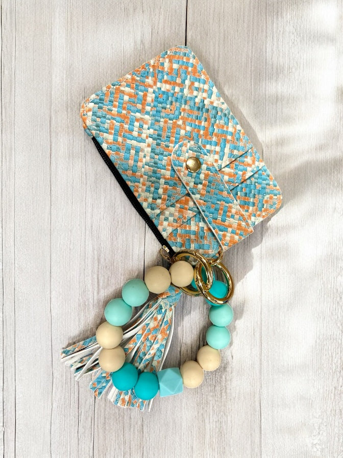 Leather Tassel Wallet with Keychain