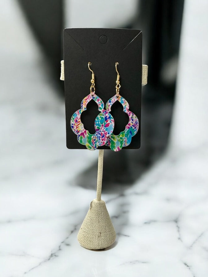 Multi Color Water Drop Earrings
