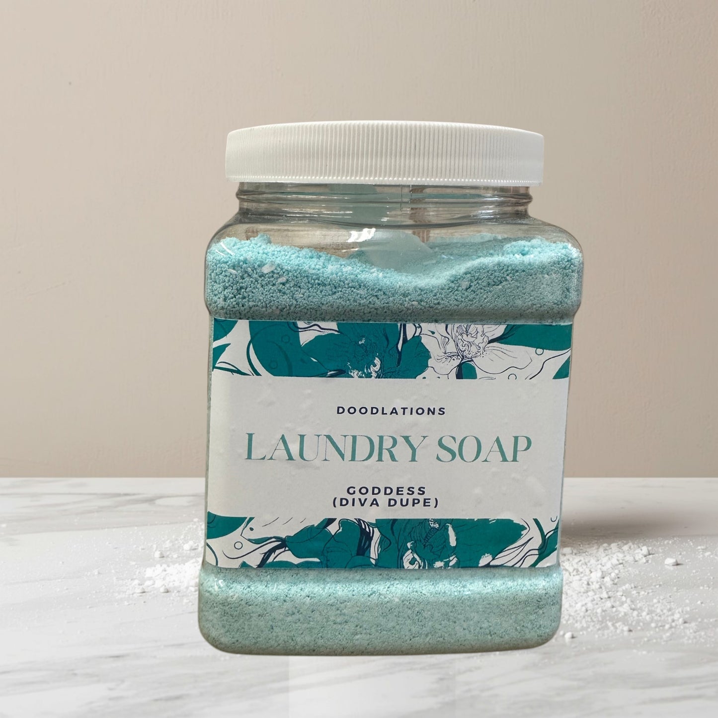 Handmade in small batches, Doodlations Laundry Detergent Powder leaves clothes, towels, sheets, and linens feeling fresh, clean, and beautifully scented after every wash.