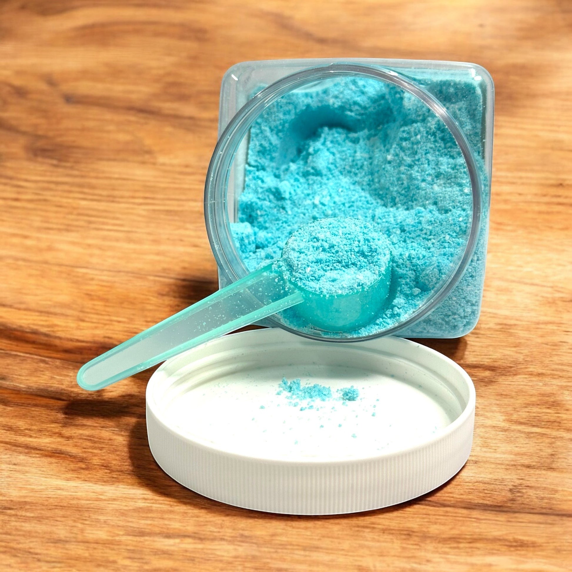 Doodlations Luxury Laundry Soap Bum Bum, a blue granular detergent