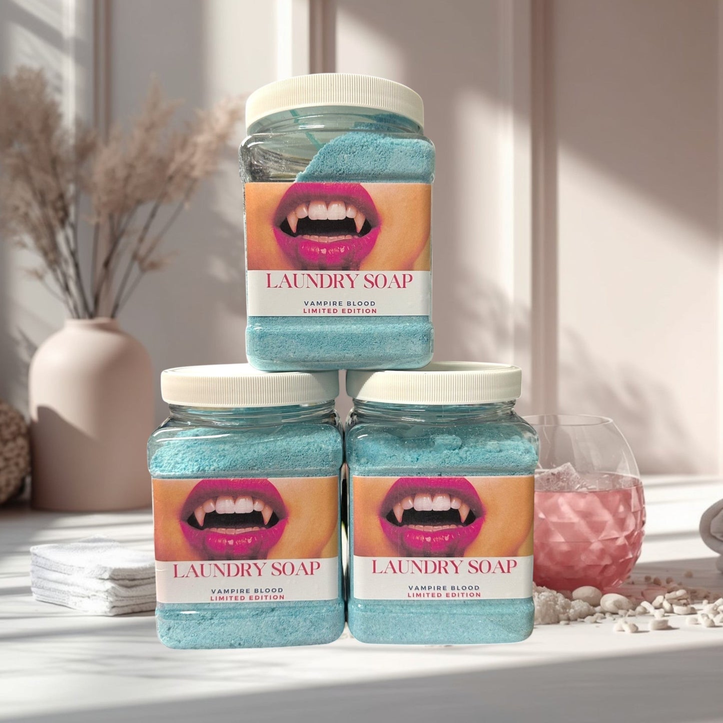 Elevate your laundry routine with Doodlations Laundry Scent Boosters, crafted to deliver long-lasting fragrance and a fresh, luxurious scent experience with every wash. Handmade in small batches, this concentrated scent booster enhances clothes, towels, sheets, and linens with bold fragrance that lasts.

Designed for both HE and standard washing machines, Vampire Blood adds an extra layer of freshness while helping fabrics smell clean, rich, and beautifully scented long after laundry day.
