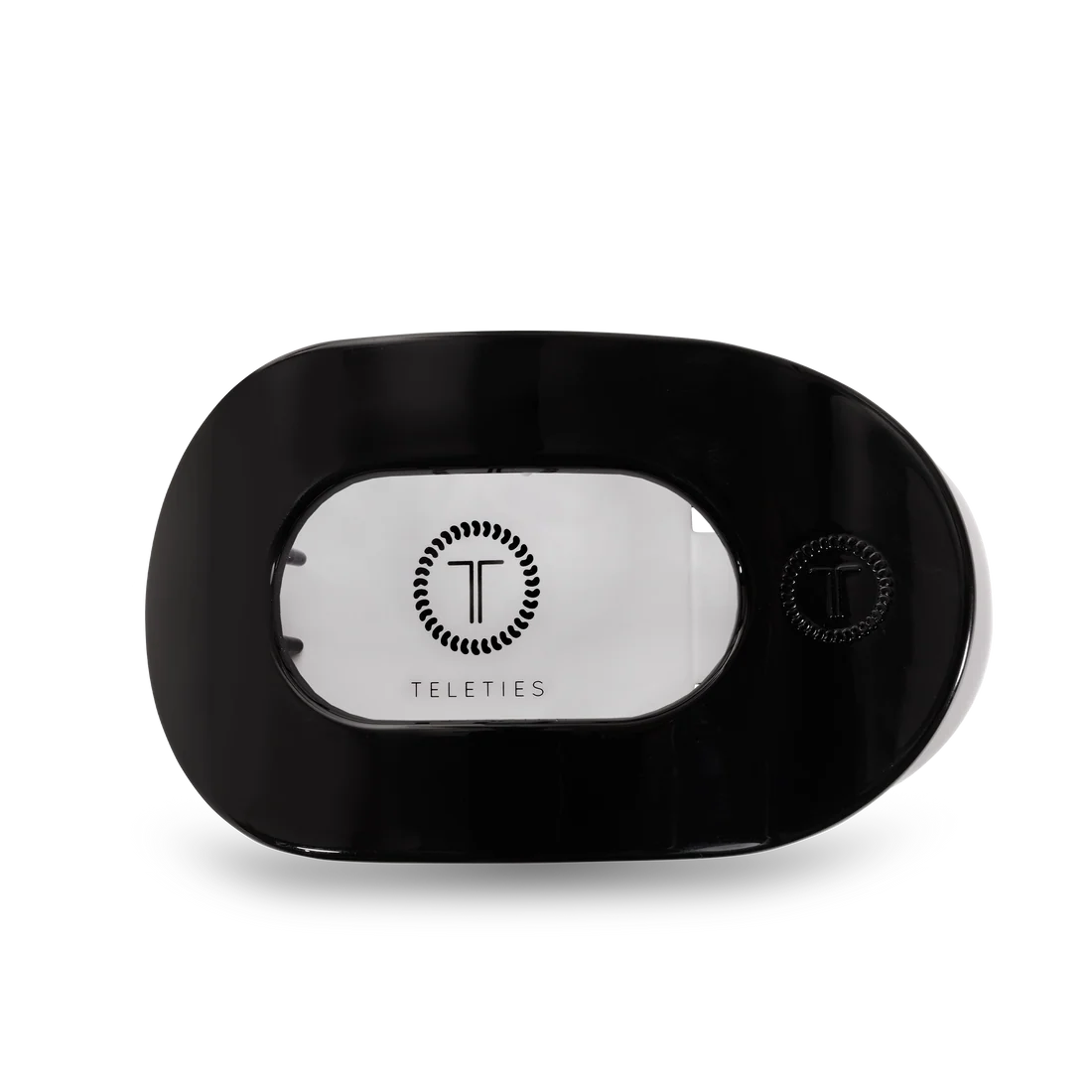 Teleties Jet Black Flat Round Hair Clip
