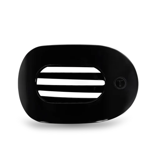 Teleties Jet Black Flat Round Hair Clip