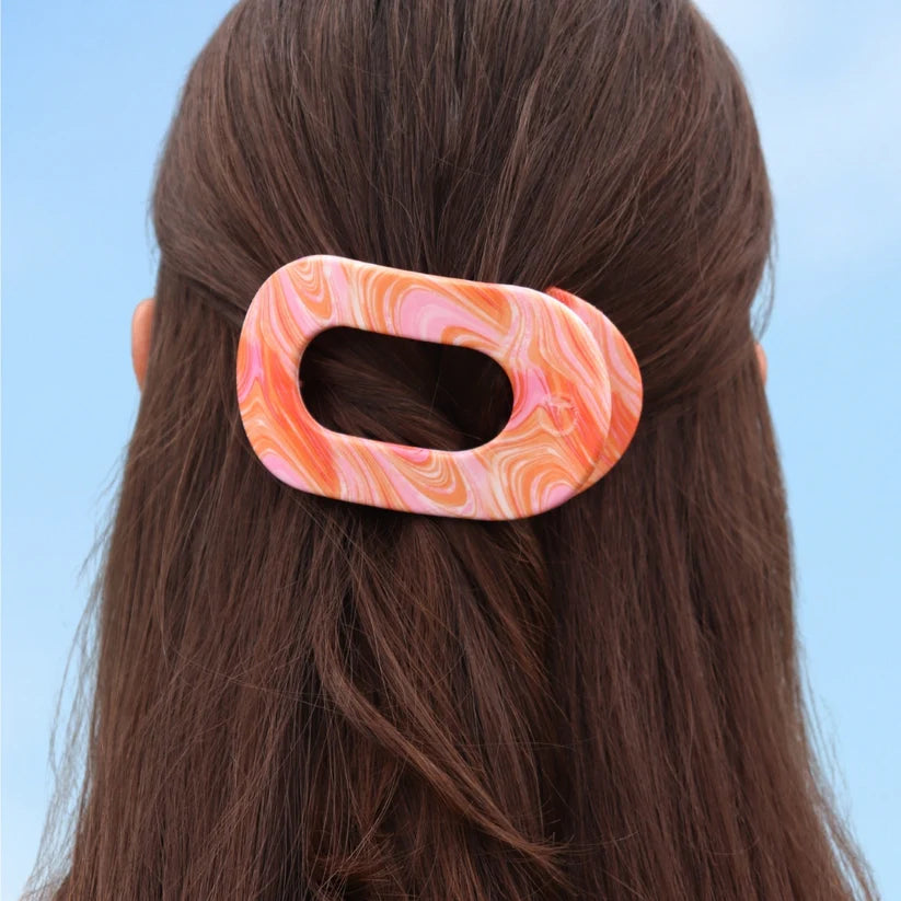 Just Keep Swimming Flat Round Hair Clip