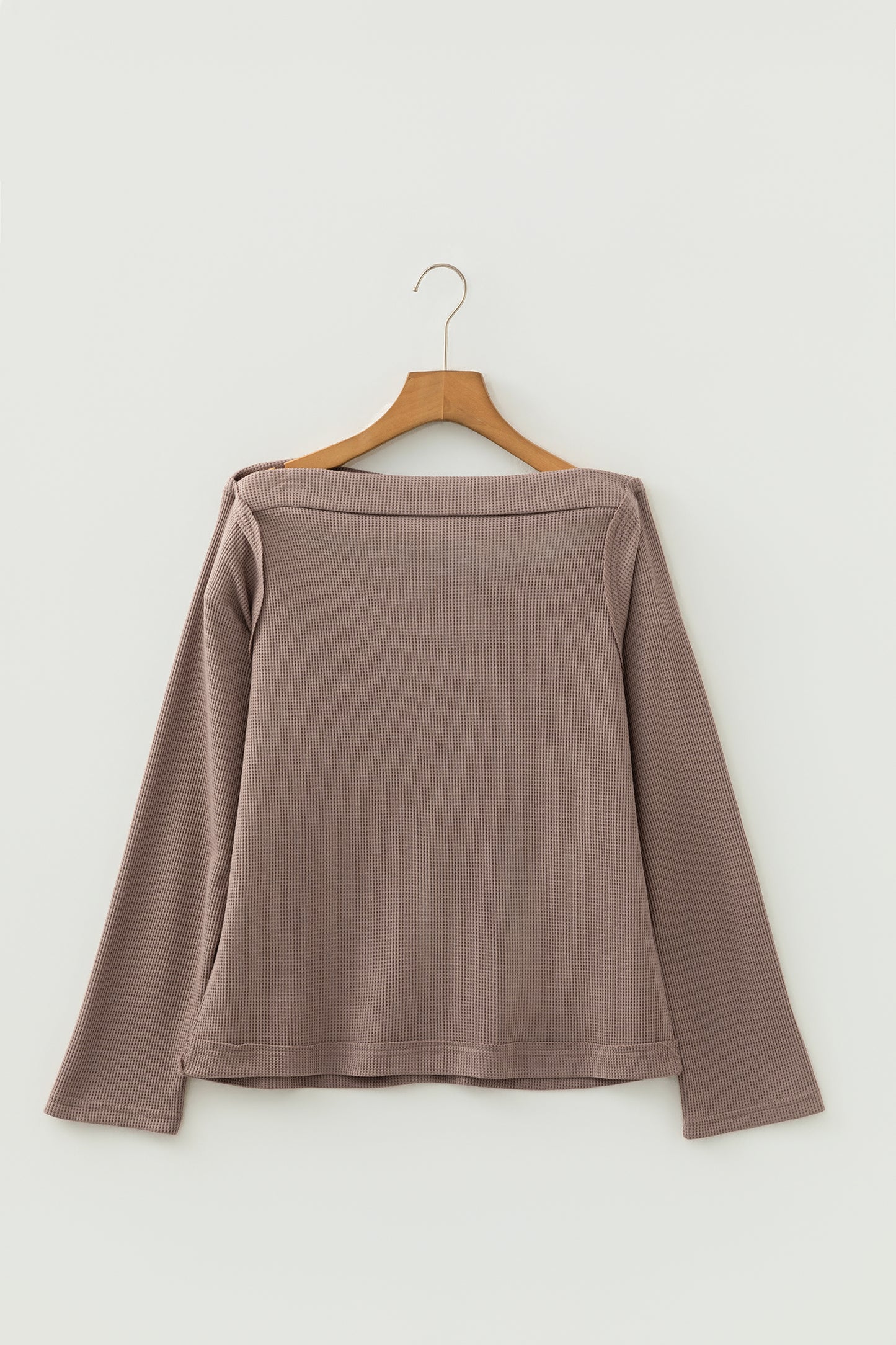 Waffle Knit Asymmetric Top