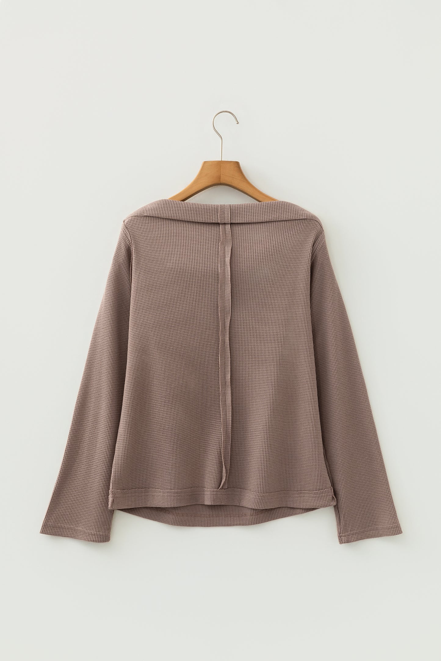 Waffle Knit Asymmetric Top