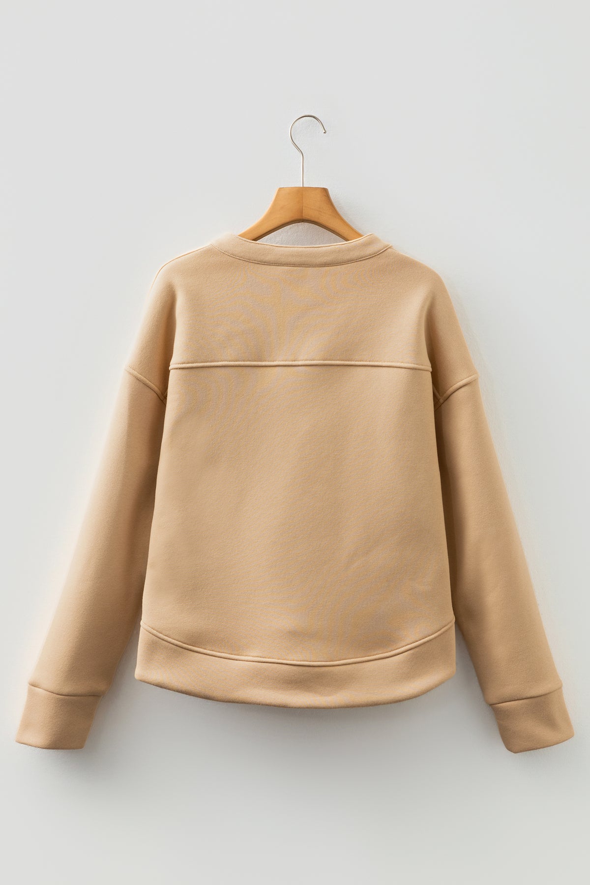 Light Beige V-Neck Sweatshirt