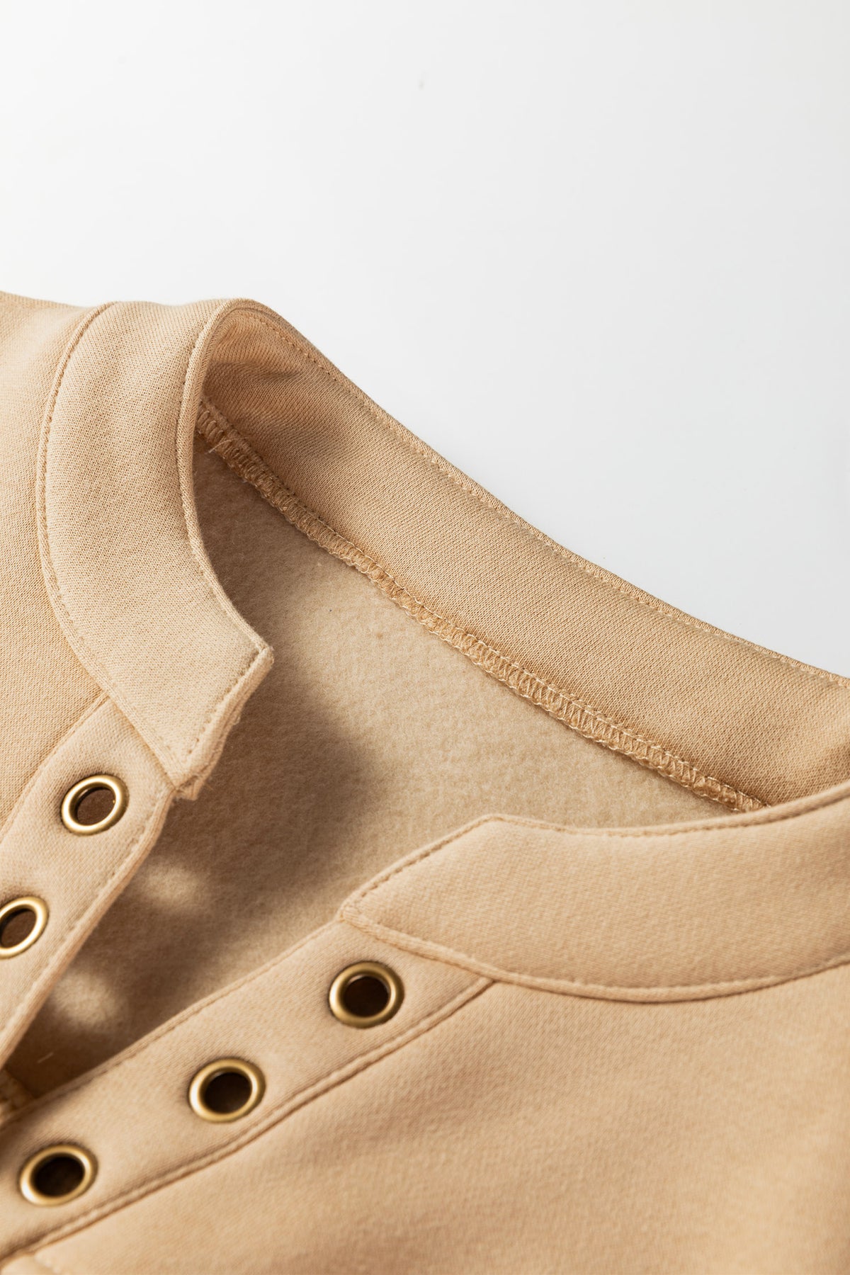 Light Beige V-Neck Sweatshirt