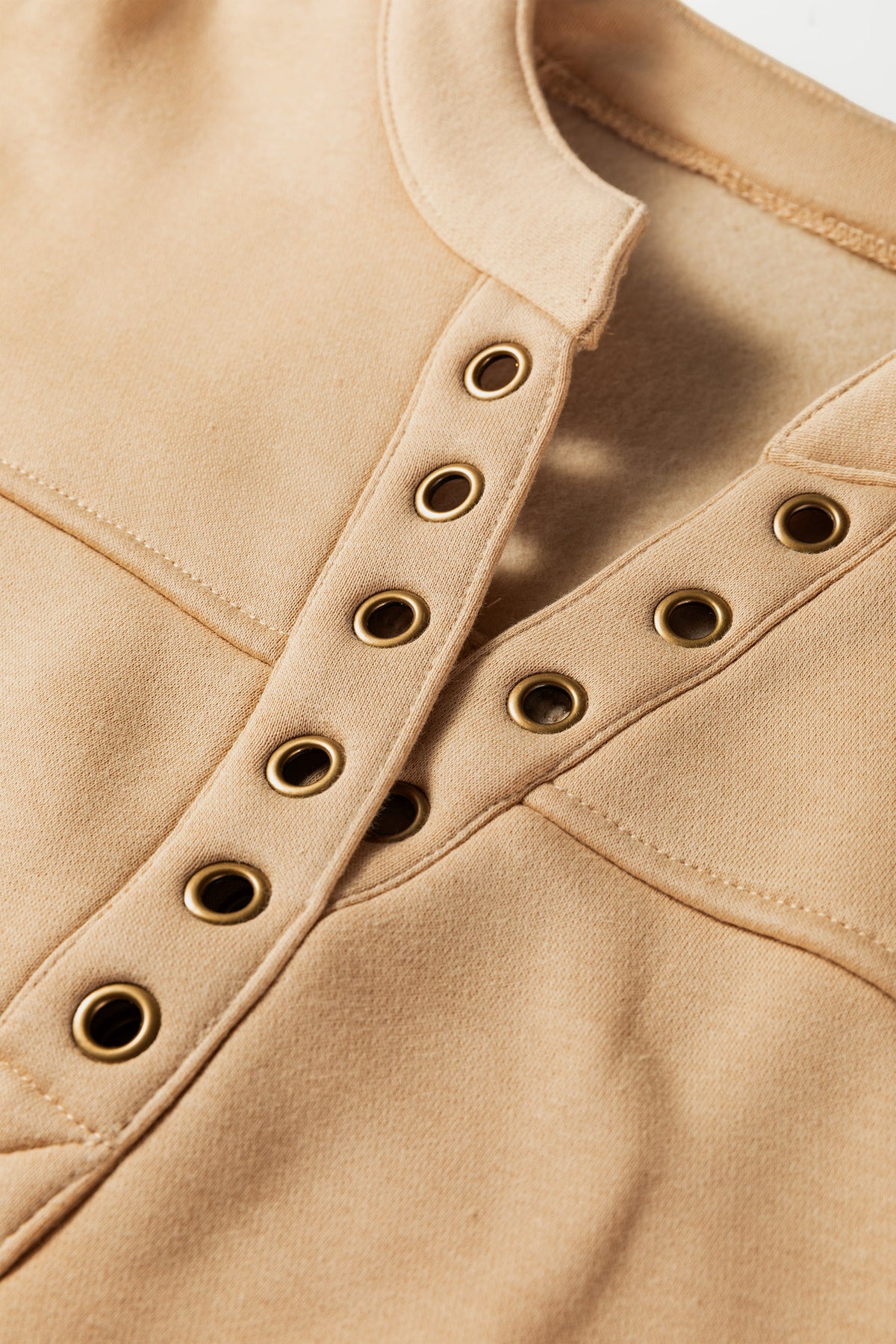 Light Beige V-Neck Sweatshirt