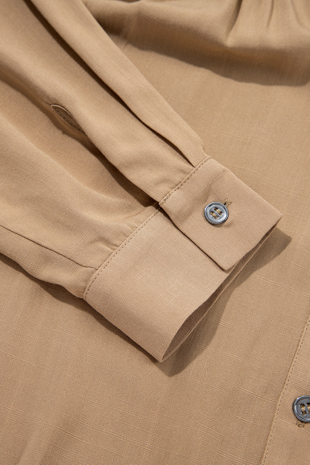 The Autumn - Waffle Button Up Frayed Hem Shirt