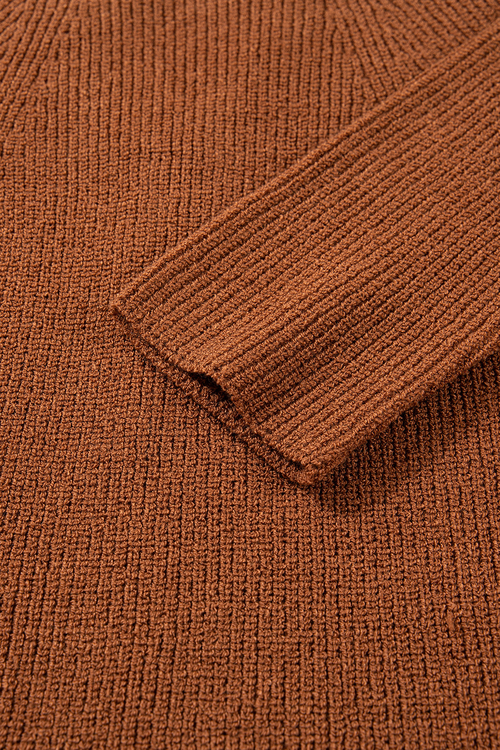 Chestnut Contrast V Neck Knit Cardigan