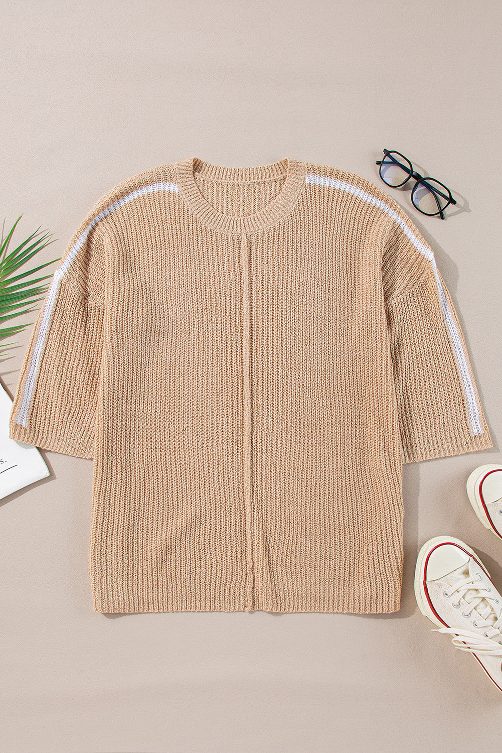 Light Beige Crew Neck Sweater