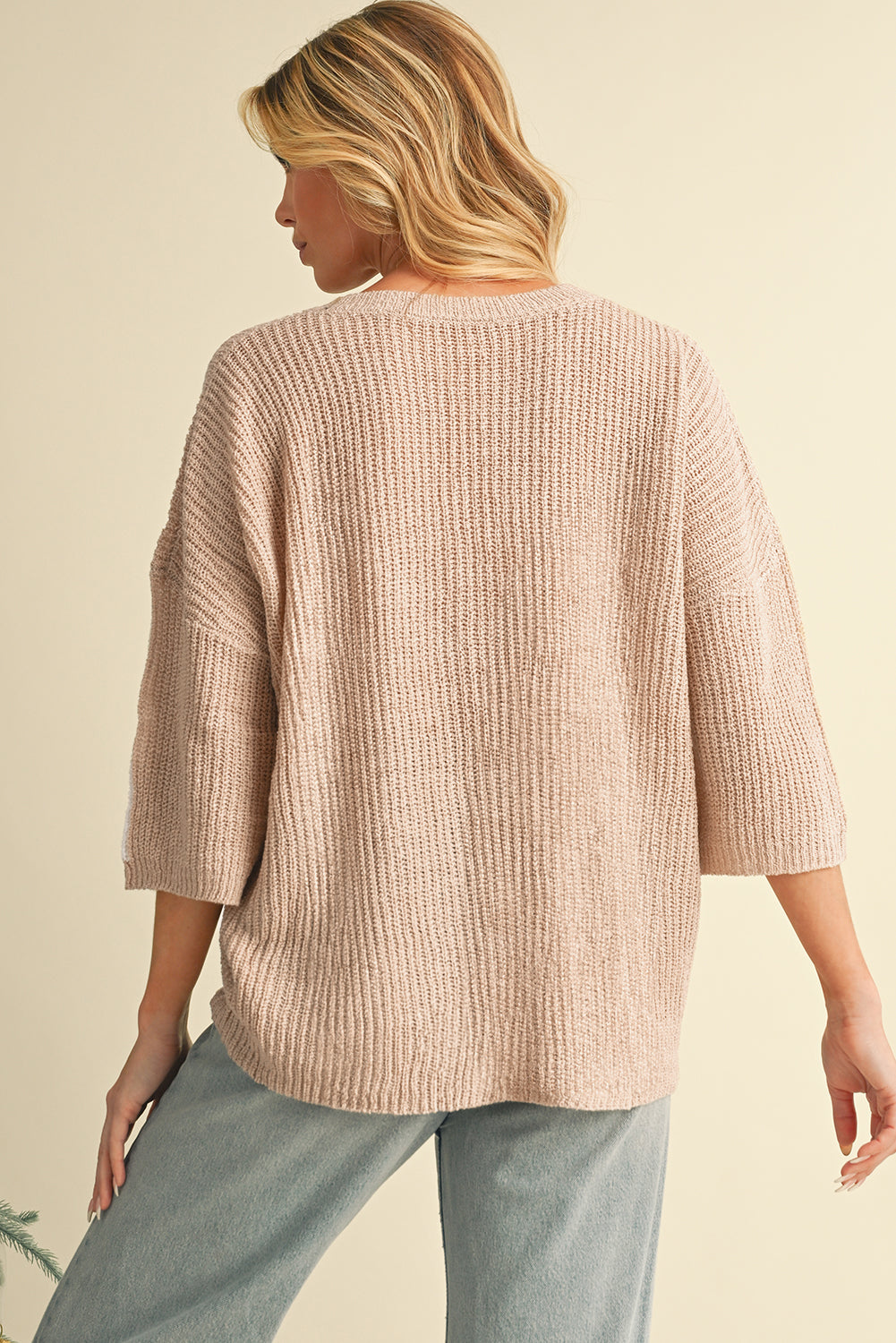 Light Beige Crew Neck Sweater