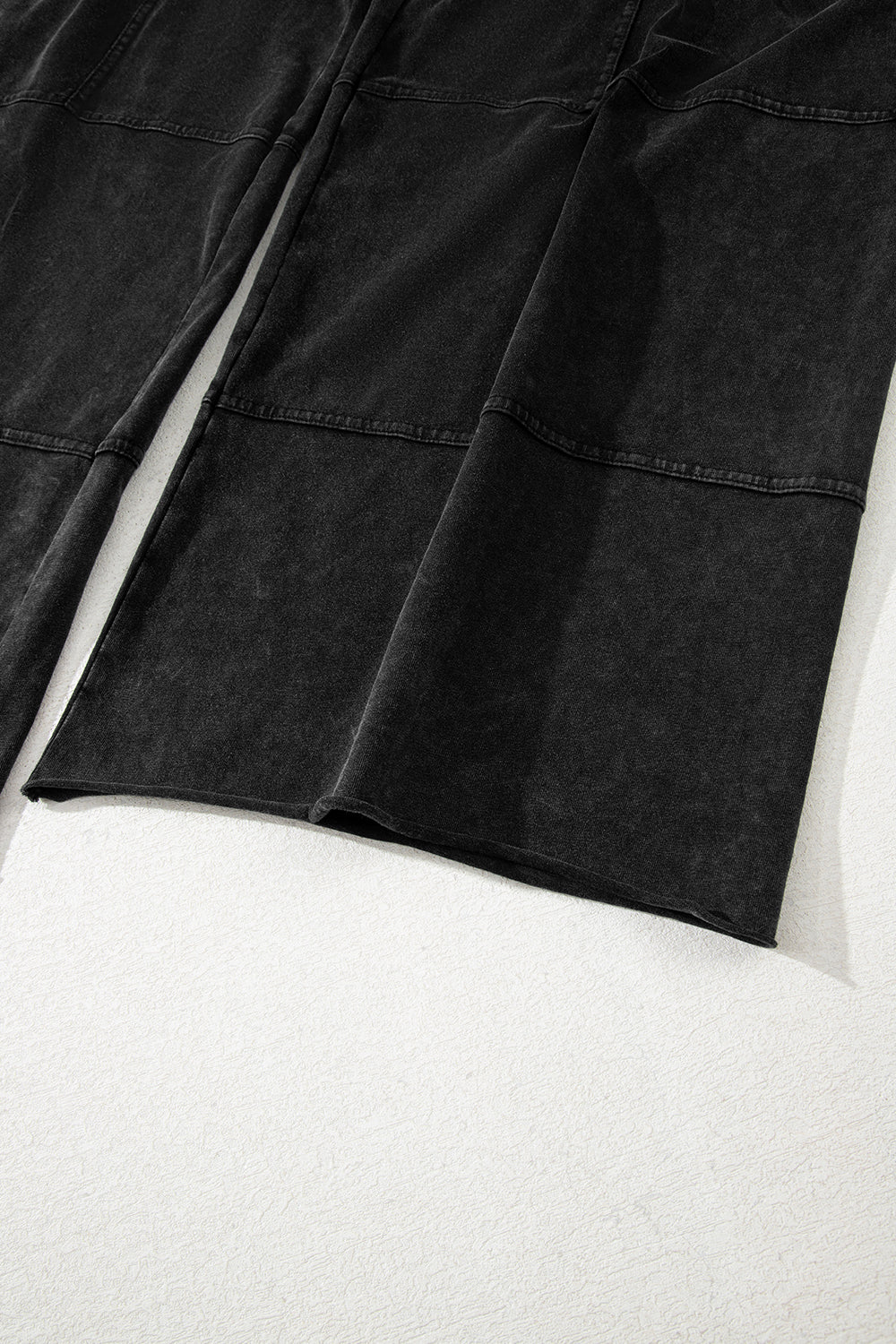 Black Mineral Wash Wide Leg Cargo Pants