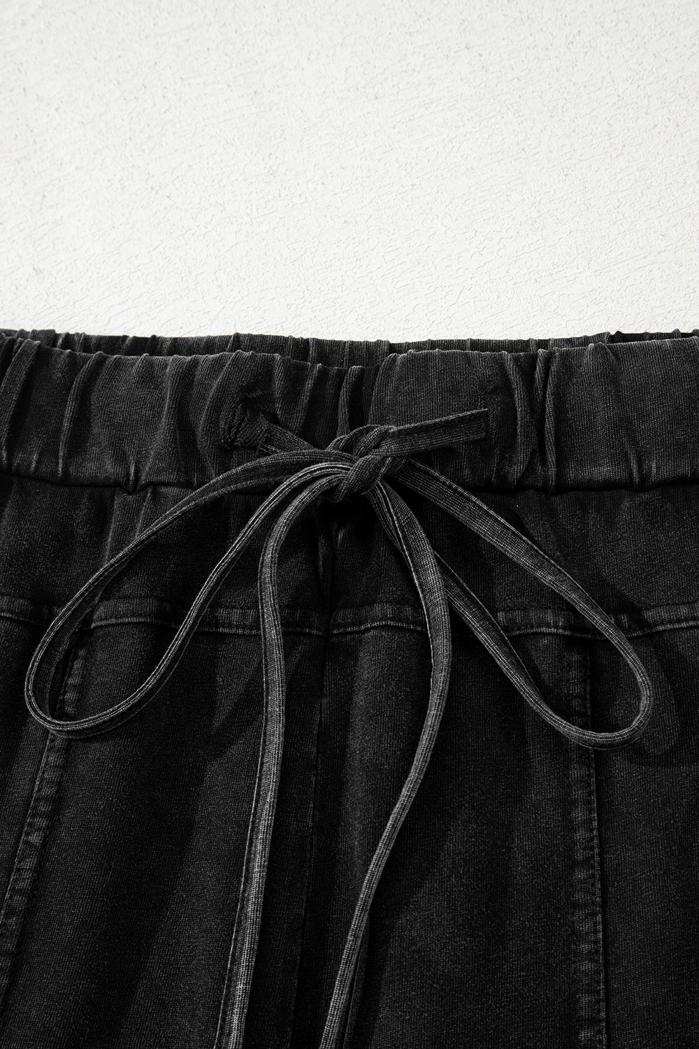 Black Mineral Wash Wide Leg Cargo Pants