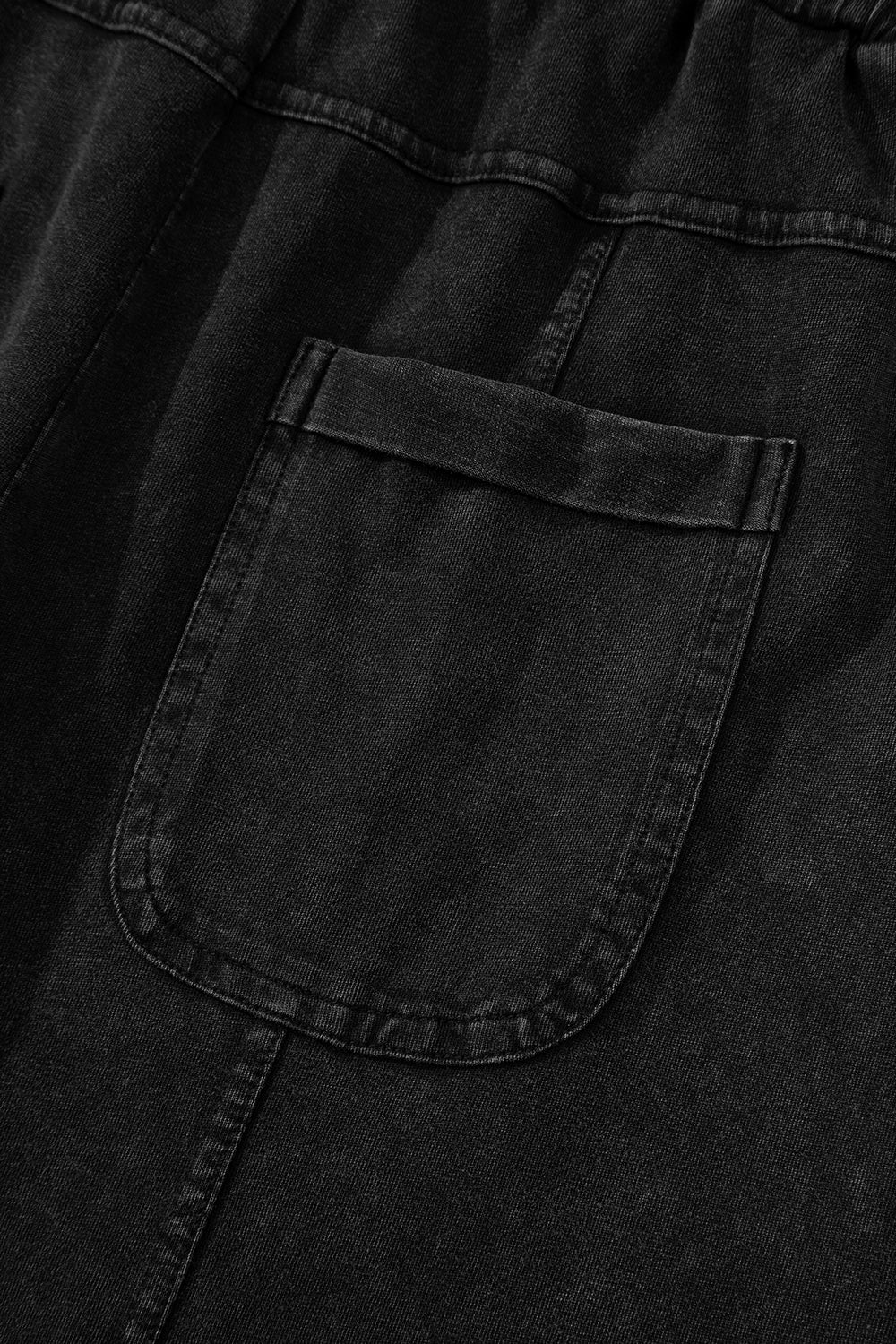 Black Mineral Wash Wide Leg Cargo Pants