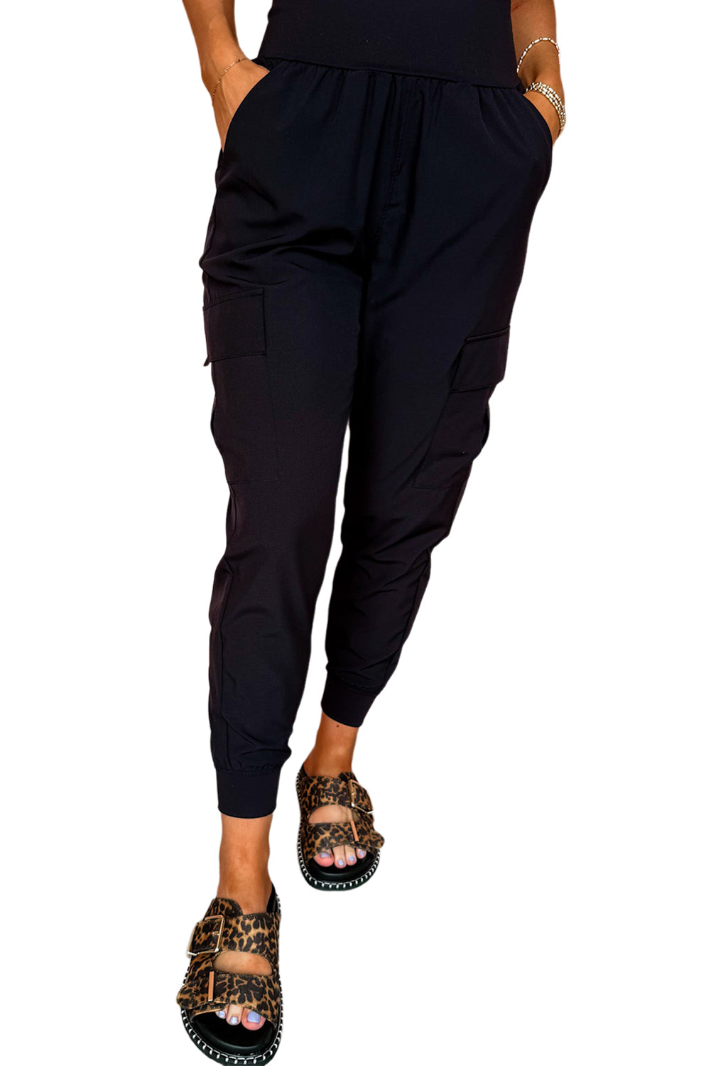 Black Cargo Jogger Pants