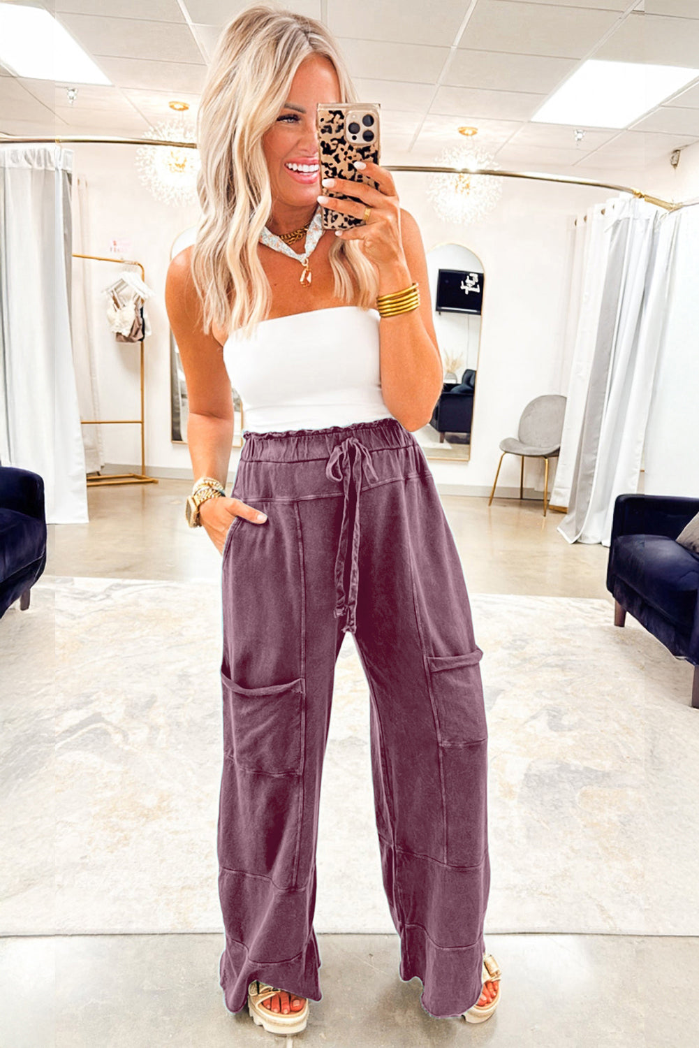 Plum Mineral Wash Pants