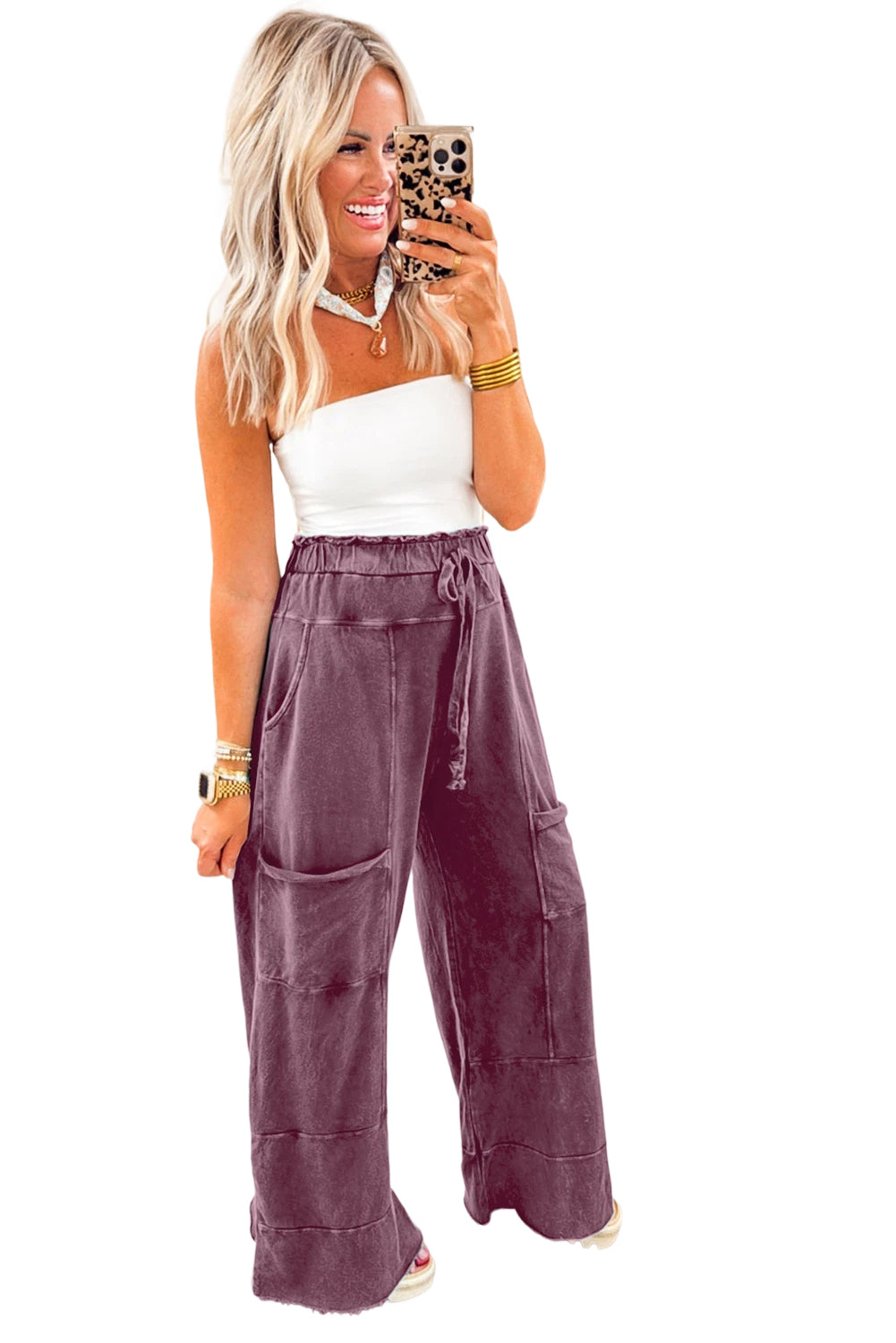 Plum Mineral Wash Pants