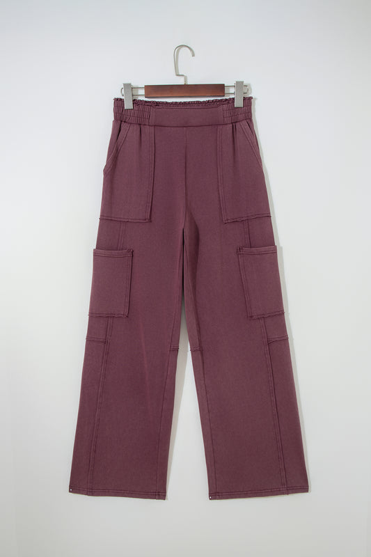 Red Mineral Wash Cargo Sweatpants