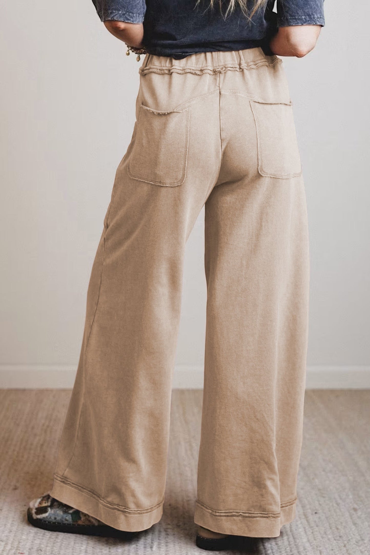 Mineral Wash Drawstring Retro Loose Pants