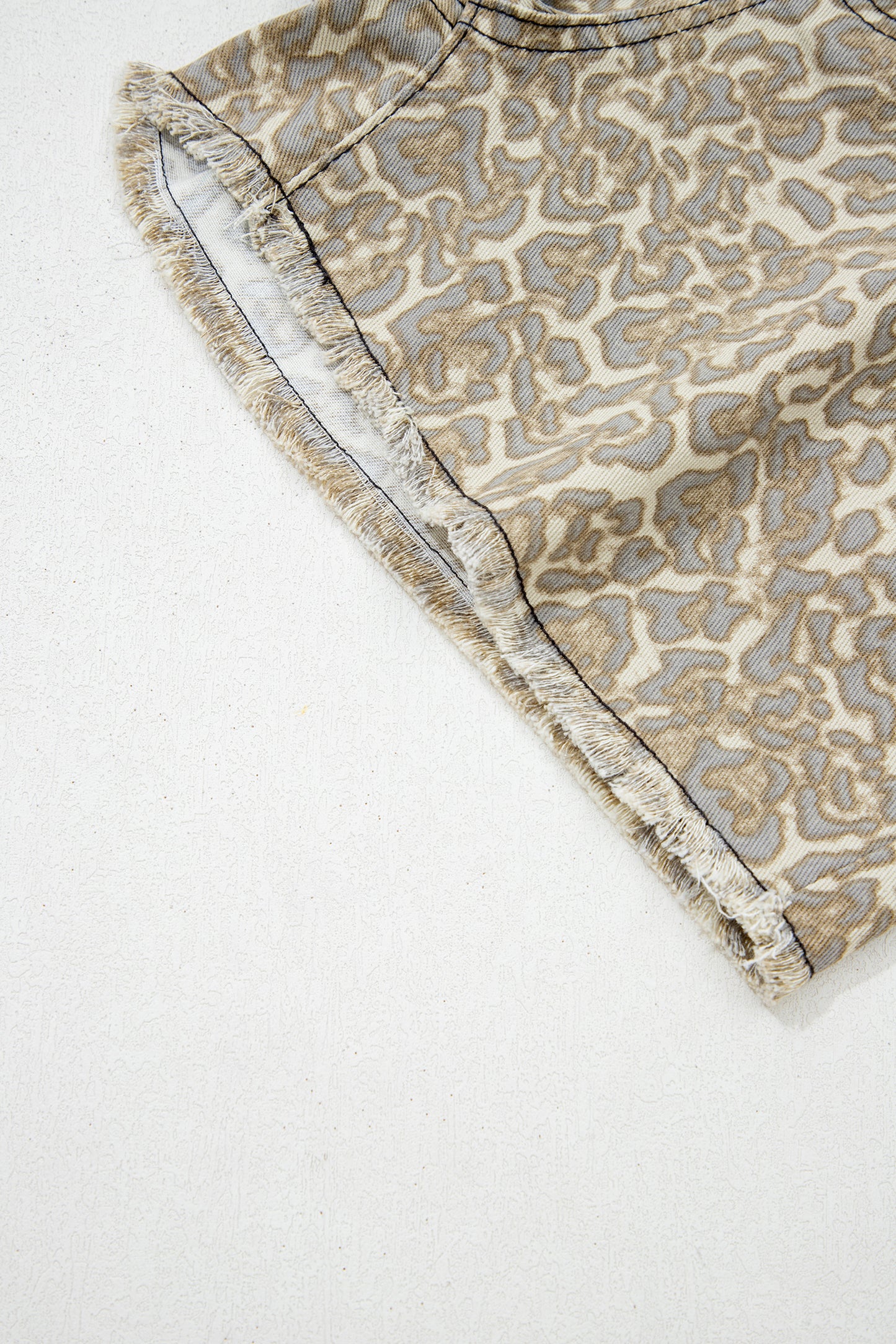 Leopard Print Denim Shorts