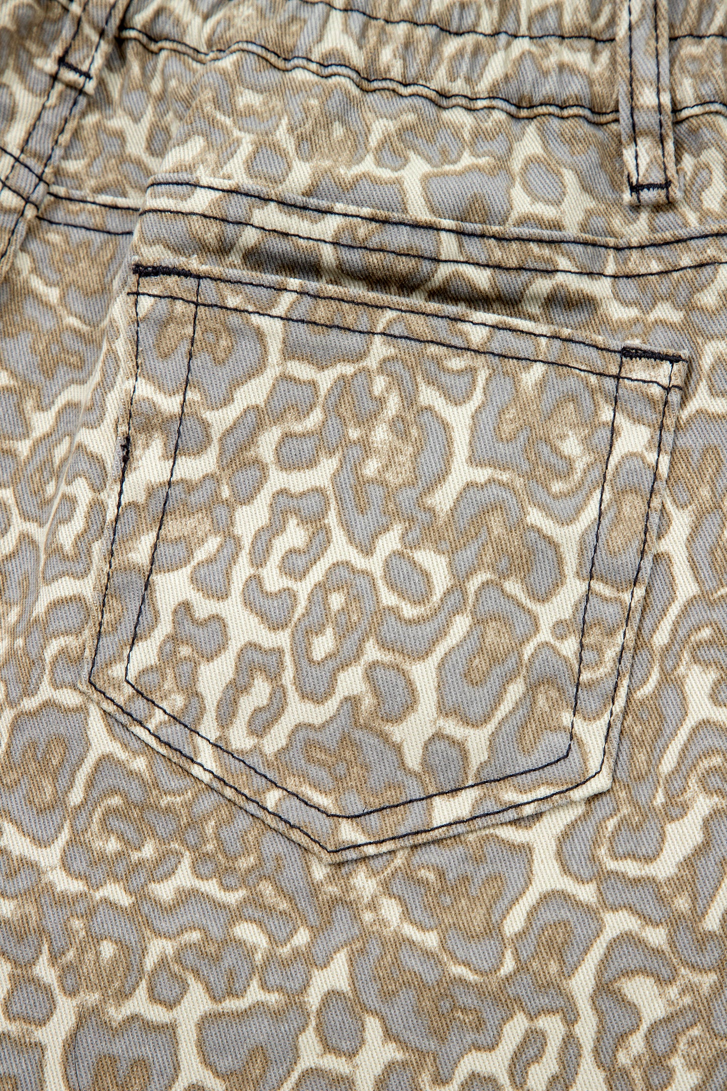 Leopard Print Denim Shorts