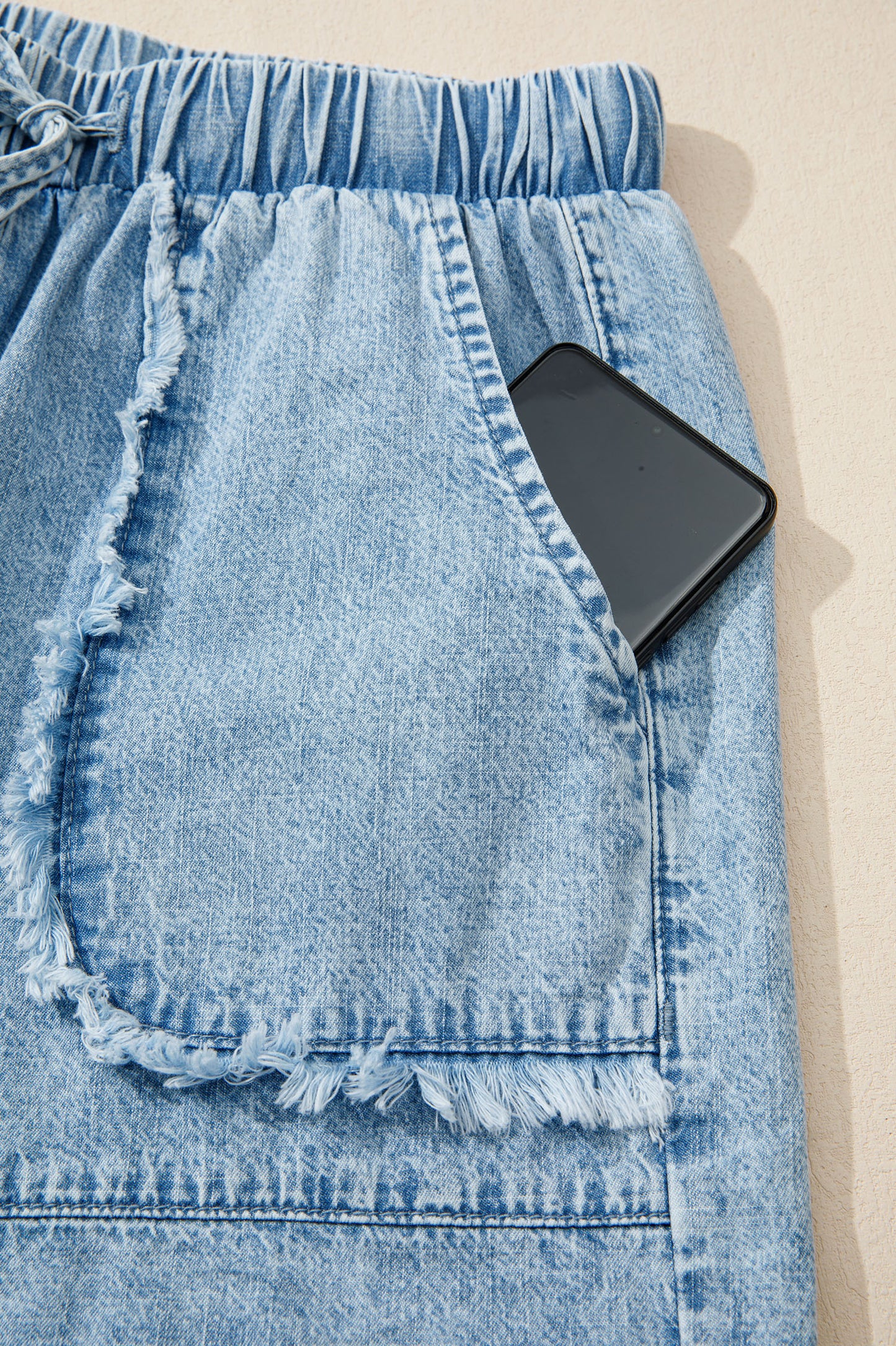 Frayed Edge Denim Shorts