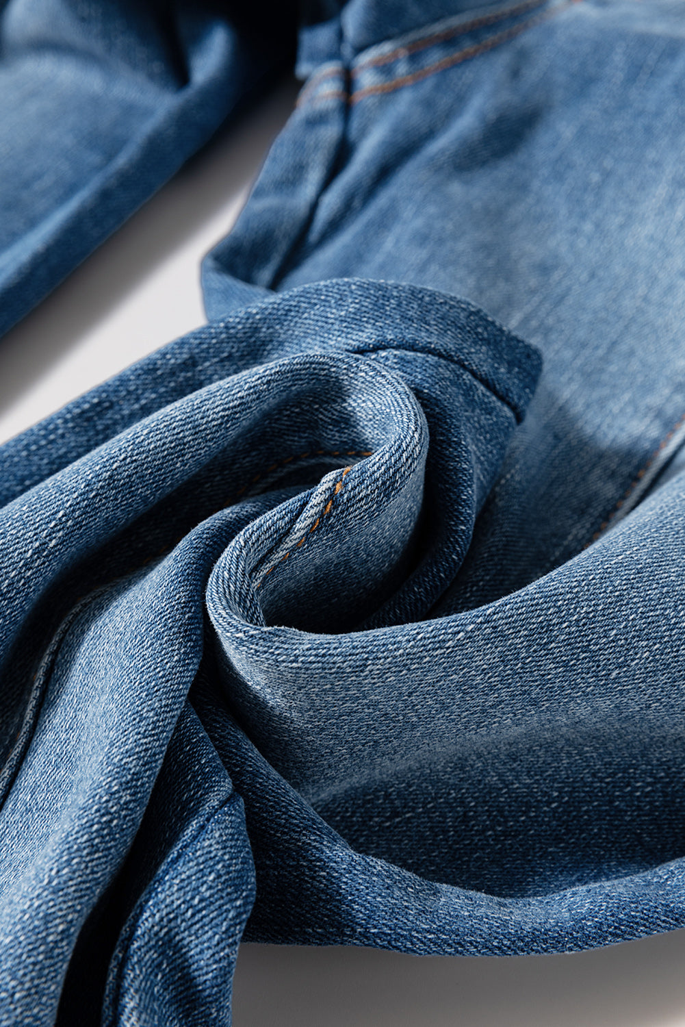 High Waist Button Raw Hem Jeans