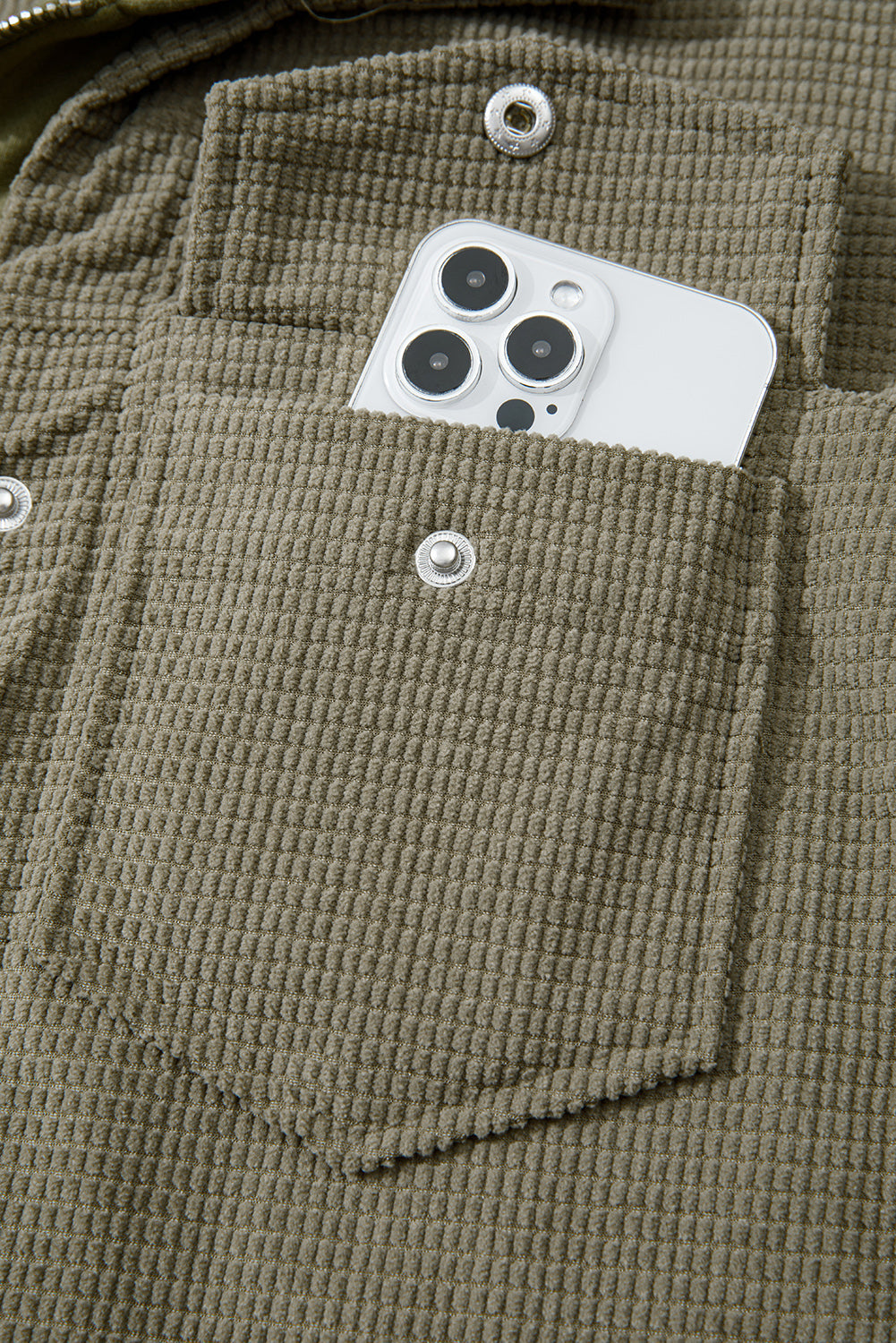 Green Textured Patchwork Shacket