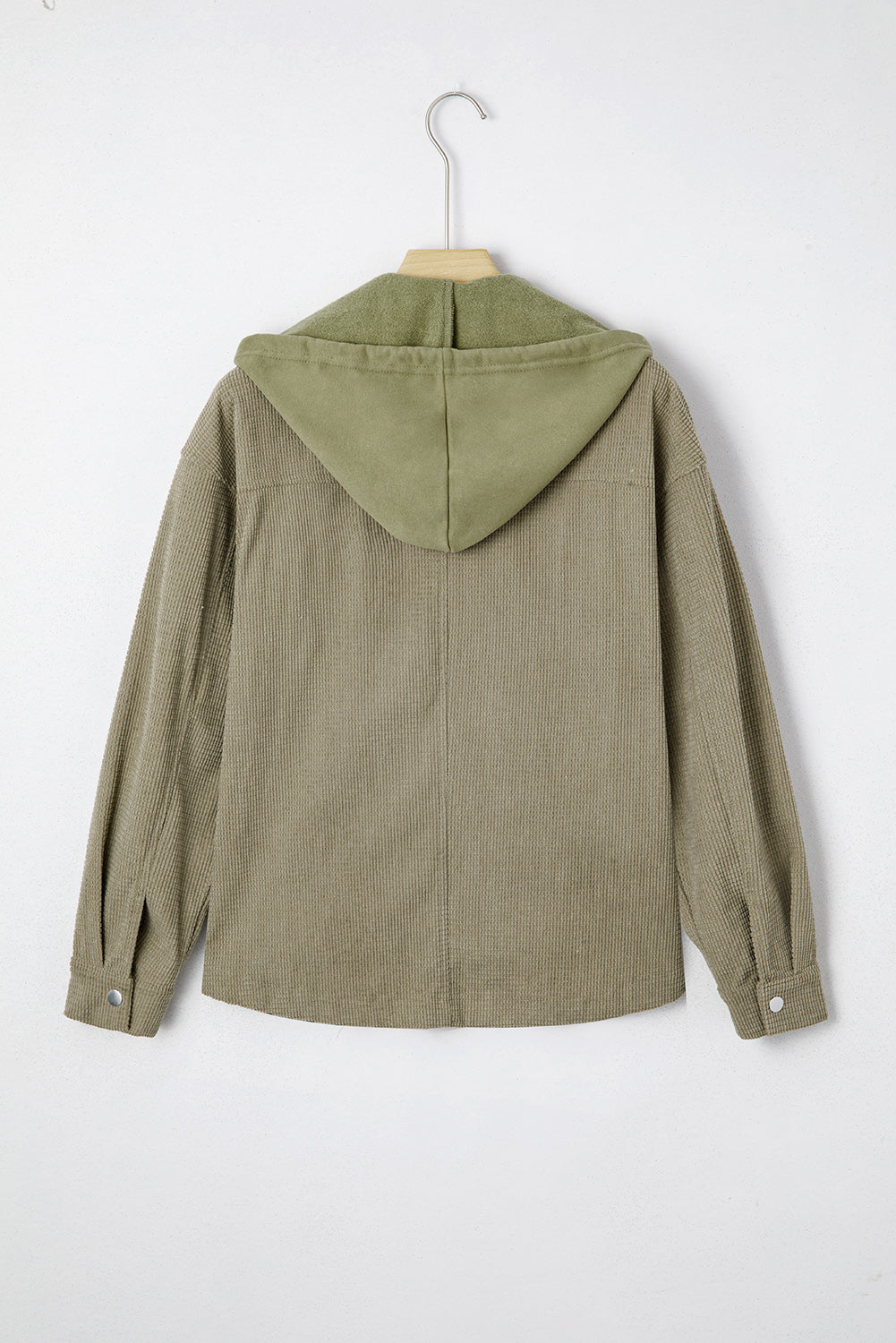 Green Textured Patchwork Shacket
