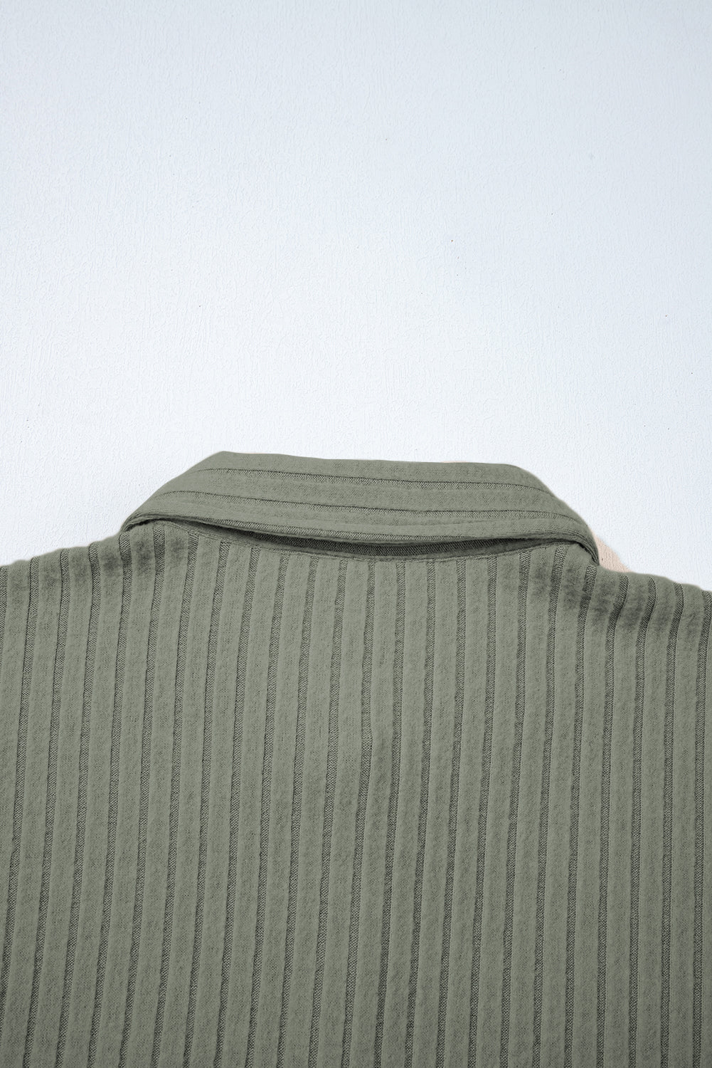 Mist Green Ribbed Button Up Shirt