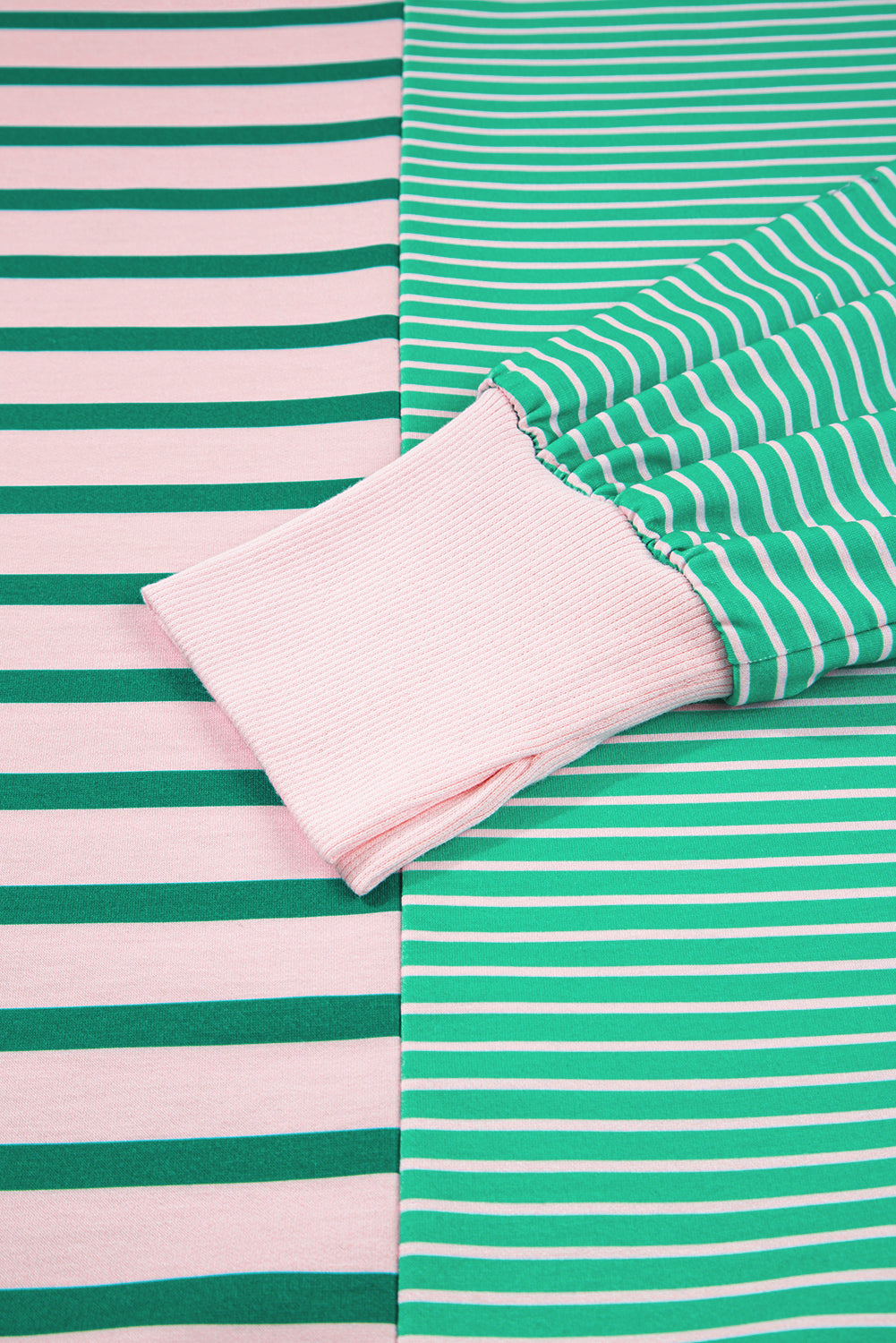 The Talia - Teal and Pink Striped Sweatshirt